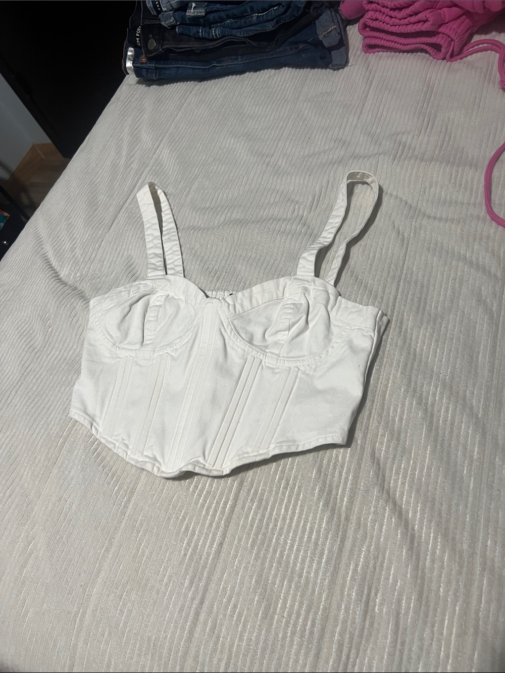 Forever 21 White Bustier Crop Top